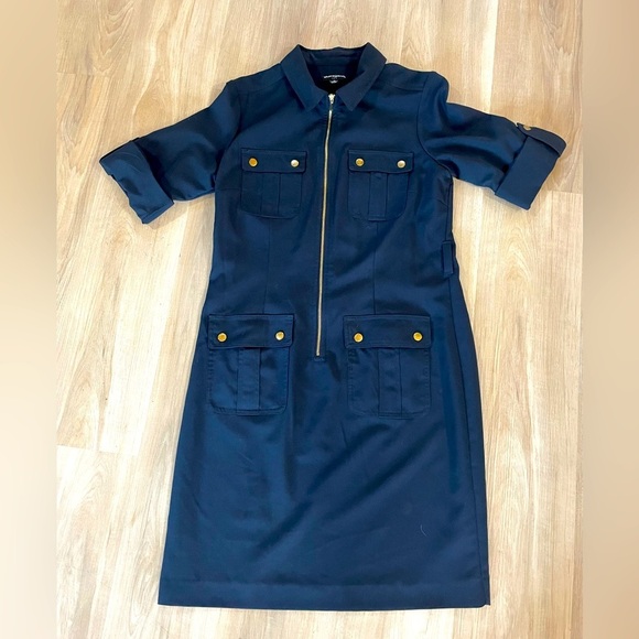 Sharagano Navy Midi Dress - Picture 3 of 10